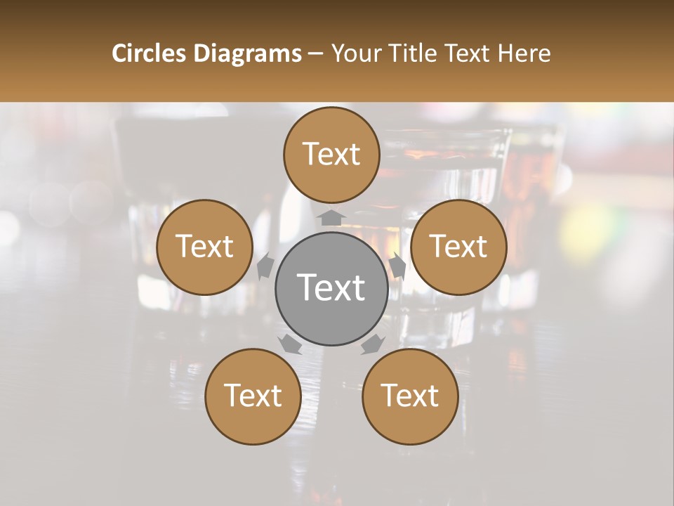 Two Glasses Of Alcohol On A Table With A Brown Background PowerPoint Template