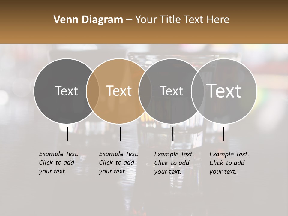 Two Glasses Of Alcohol On A Table With A Brown Background PowerPoint Template