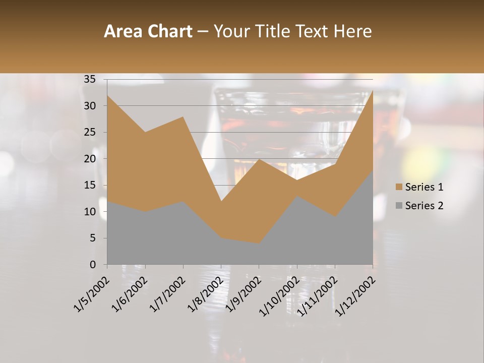 Two Glasses Of Alcohol On A Table With A Brown Background PowerPoint Template
