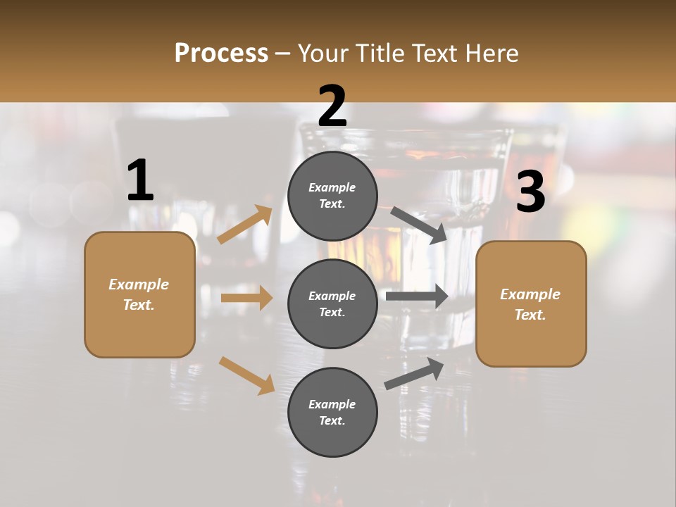 Two Glasses Of Alcohol On A Table With A Brown Background PowerPoint Template