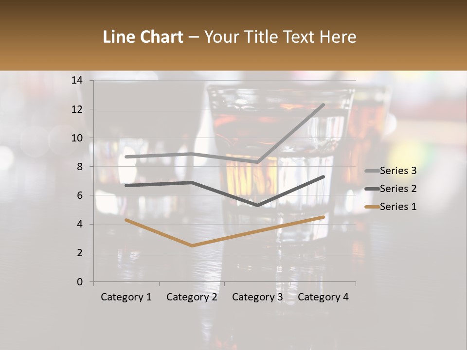 Two Glasses Of Alcohol On A Table With A Brown Background PowerPoint Template