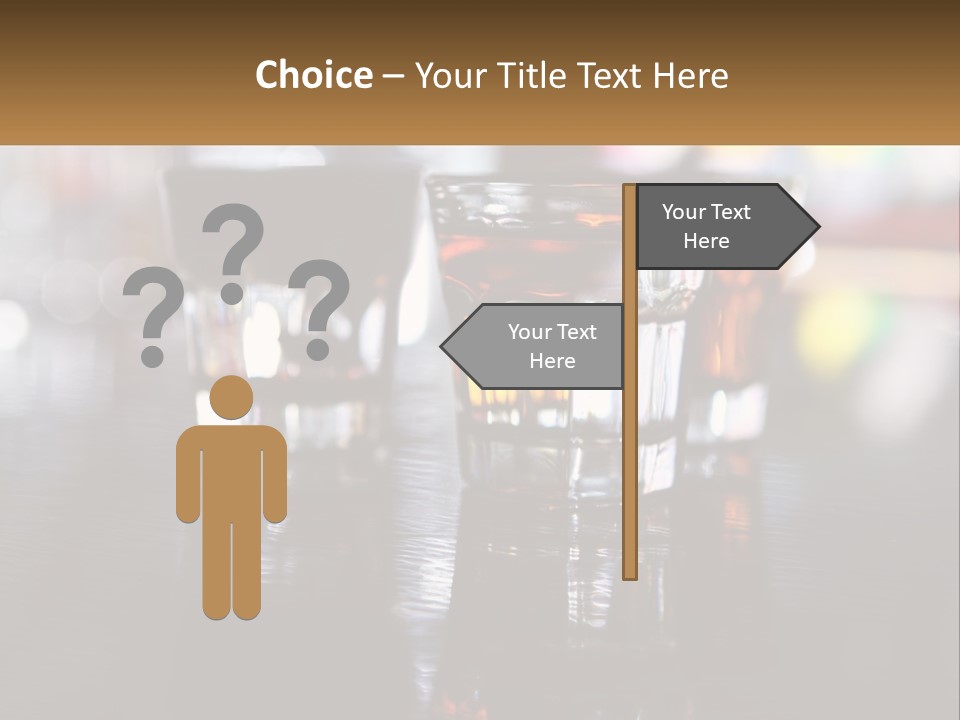 Two Glasses Of Alcohol On A Table With A Brown Background PowerPoint Template