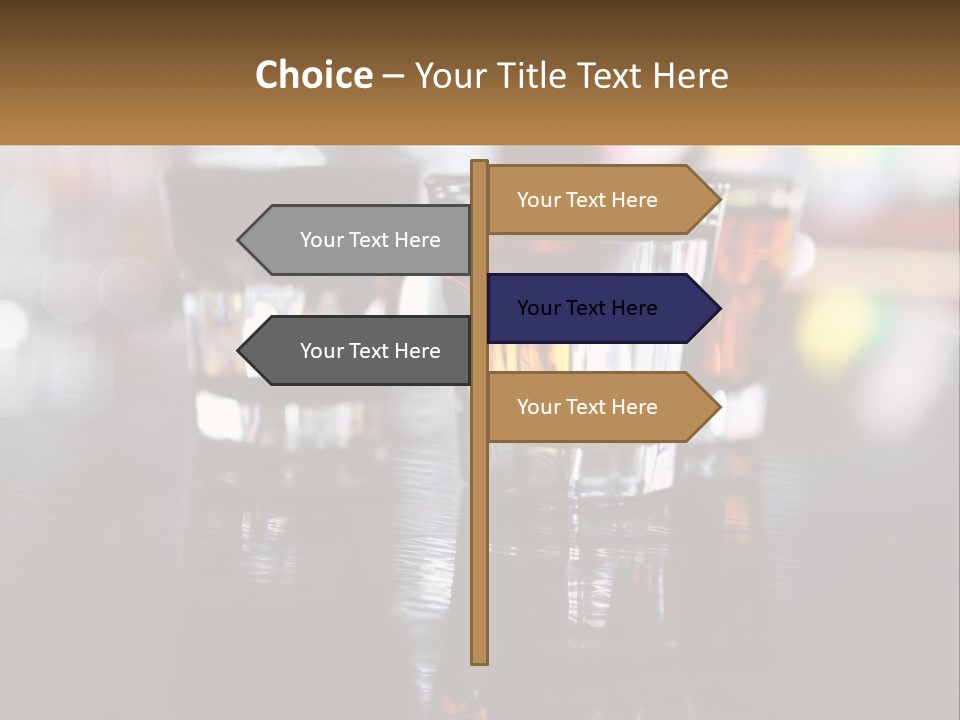 Two Glasses Of Alcohol On A Table With A Brown Background PowerPoint Template