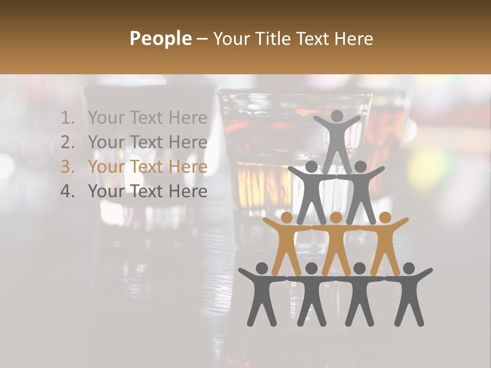 Two Glasses Of Alcohol On A Table With A Brown Background PowerPoint Template