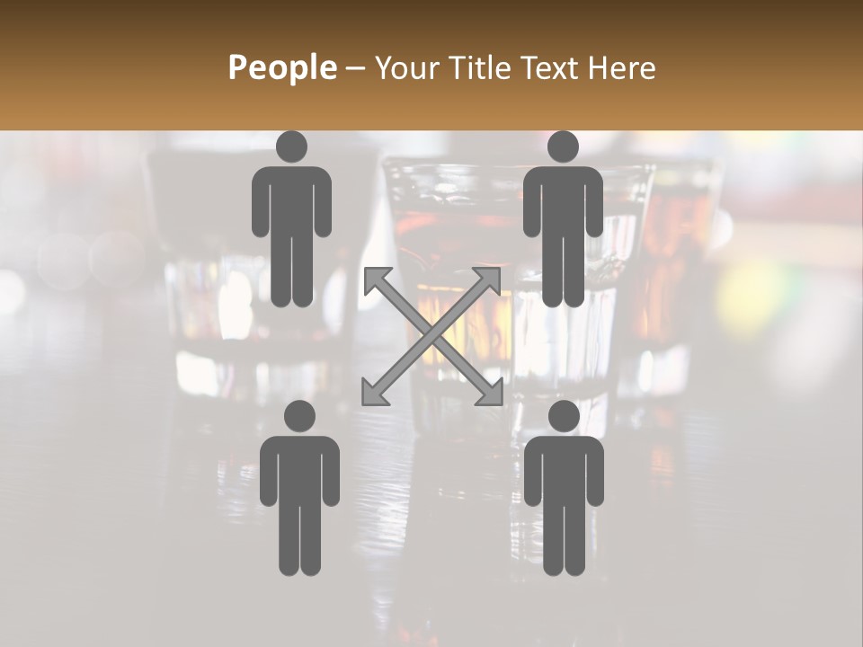 Two Glasses Of Alcohol On A Table With A Brown Background PowerPoint Template