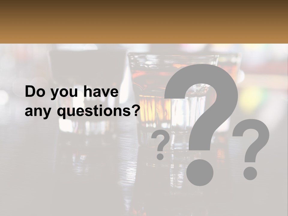 Two Glasses Of Alcohol On A Table With A Brown Background PowerPoint Template