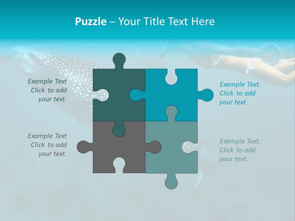 A Woman Swimming Next To A Whale In The Ocean PowerPoint Template