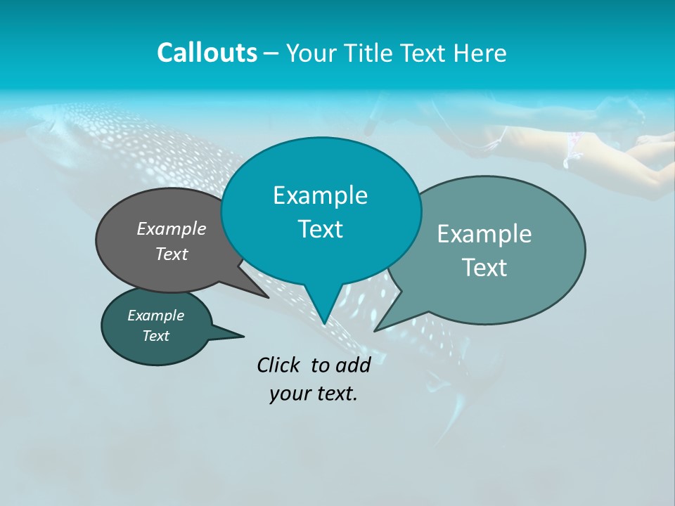 A Woman Swimming Next To A Whale In The Ocean PowerPoint Template