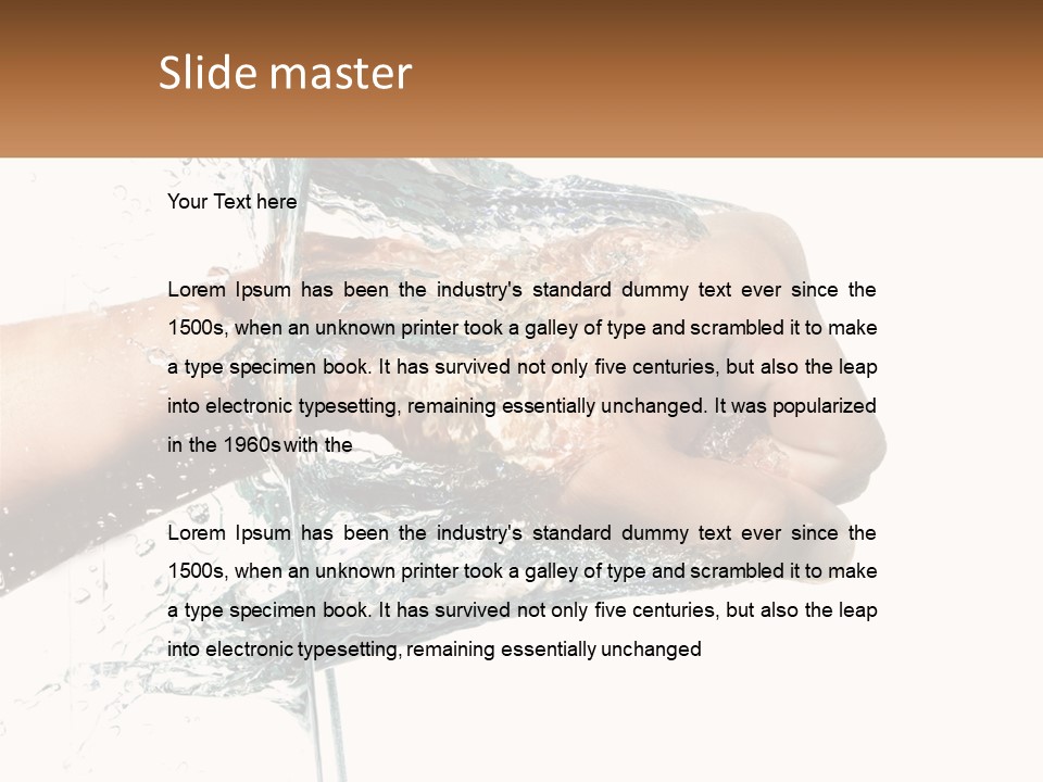 A Person's Hand With Water Splashing Out Of It PowerPoint Template