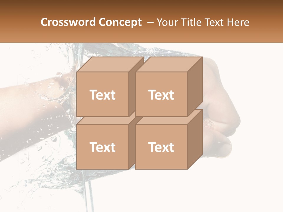 A Person's Hand With Water Splashing Out Of It PowerPoint Template