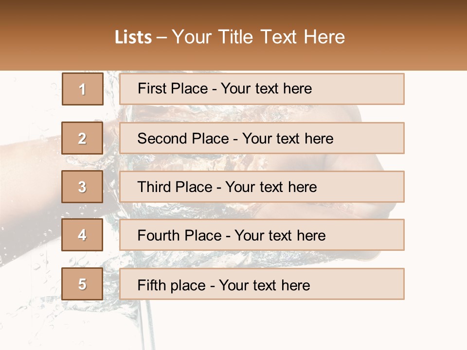 A Person's Hand With Water Splashing Out Of It PowerPoint Template