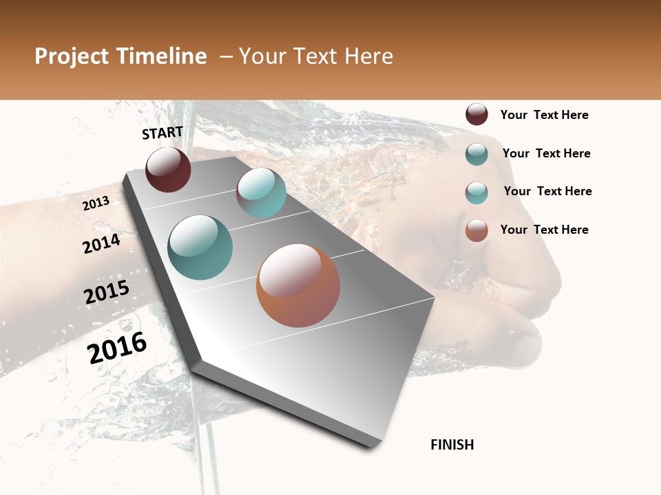 A Person's Hand With Water Splashing Out Of It PowerPoint Template