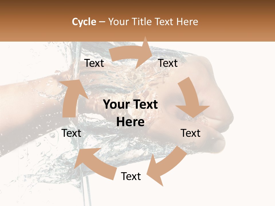 A Person's Hand With Water Splashing Out Of It PowerPoint Template