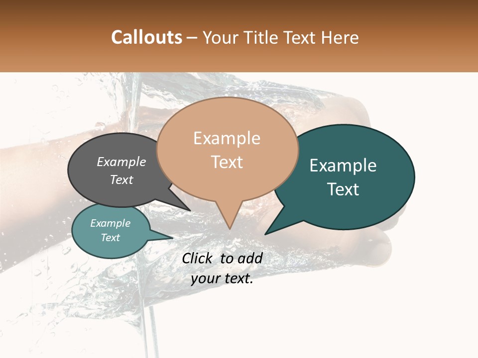 A Person's Hand With Water Splashing Out Of It PowerPoint Template