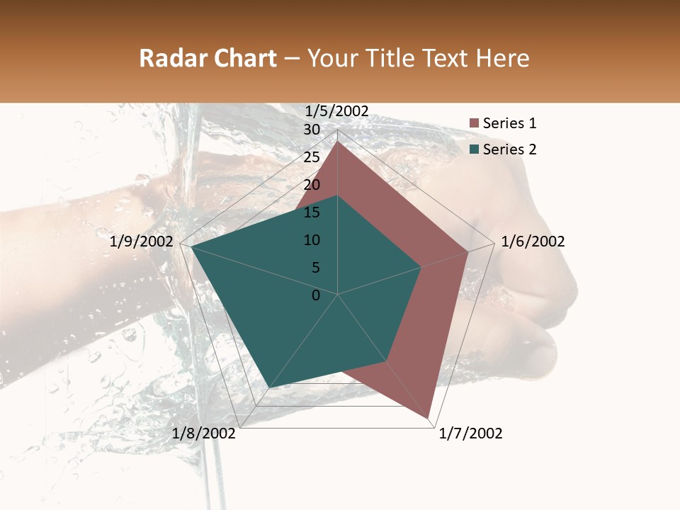 A Person's Hand With Water Splashing Out Of It PowerPoint Template