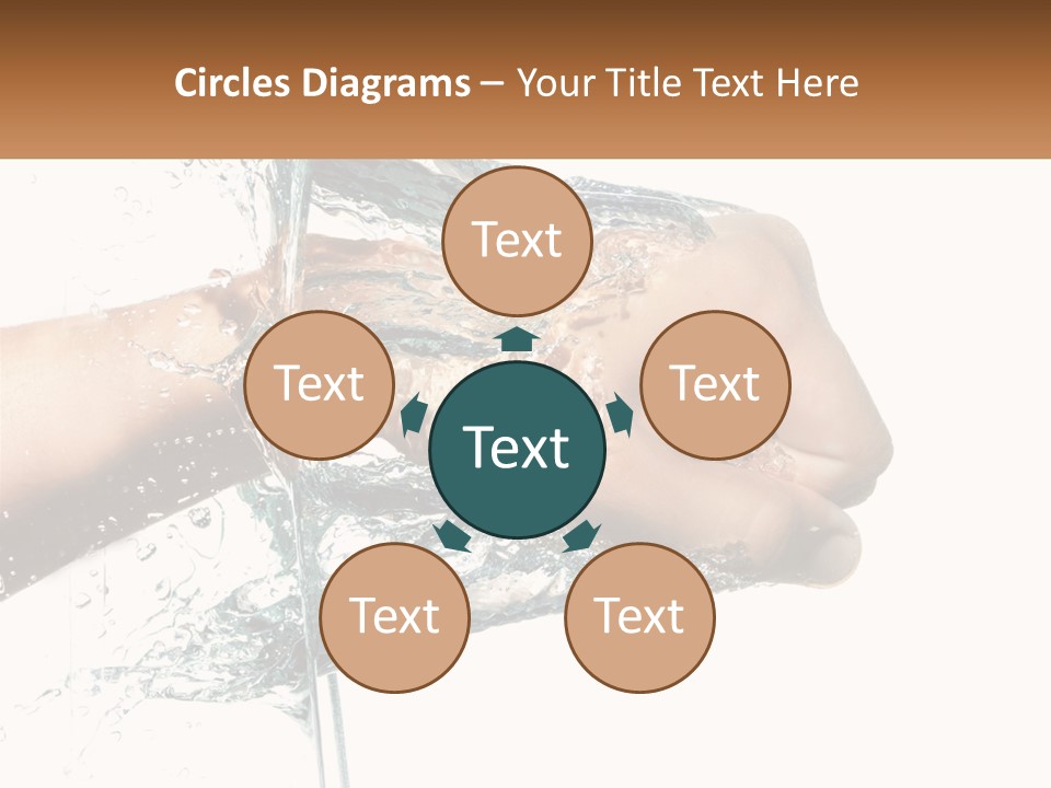 A Person's Hand With Water Splashing Out Of It PowerPoint Template