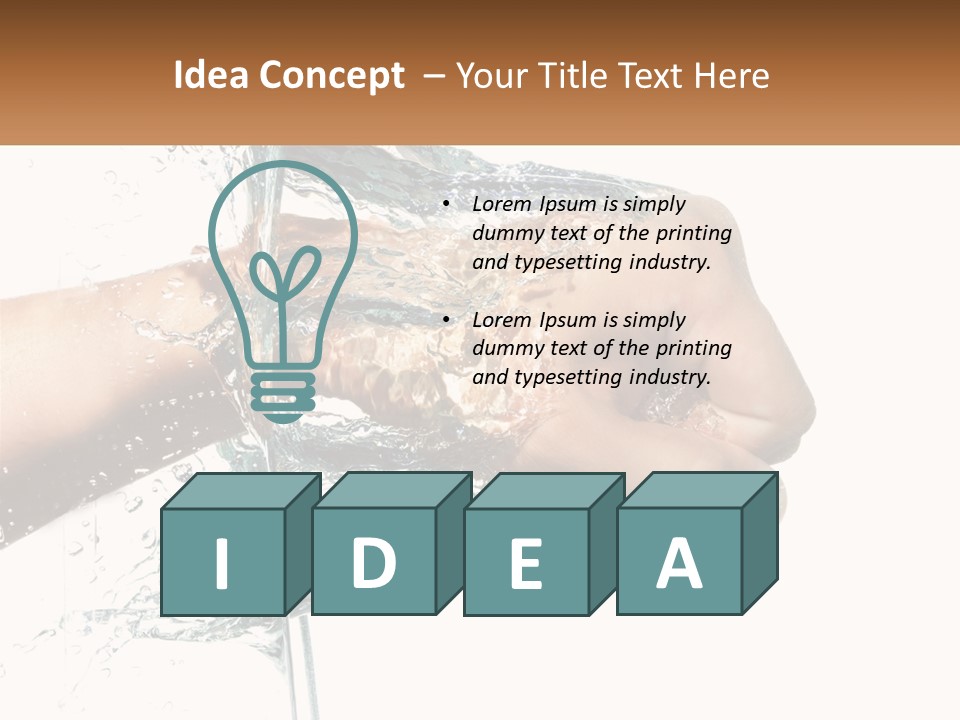 A Person's Hand With Water Splashing Out Of It PowerPoint Template