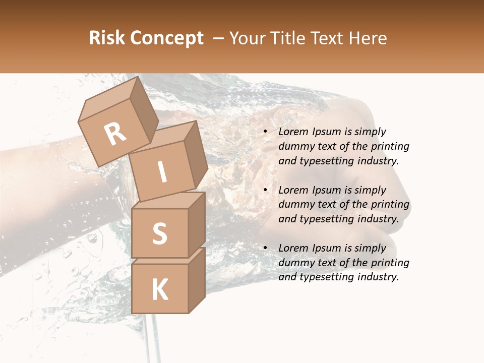 A Person's Hand With Water Splashing Out Of It PowerPoint Template