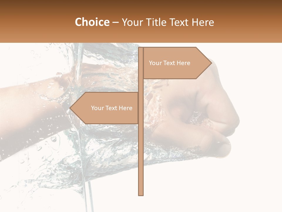 A Person's Hand With Water Splashing Out Of It PowerPoint Template