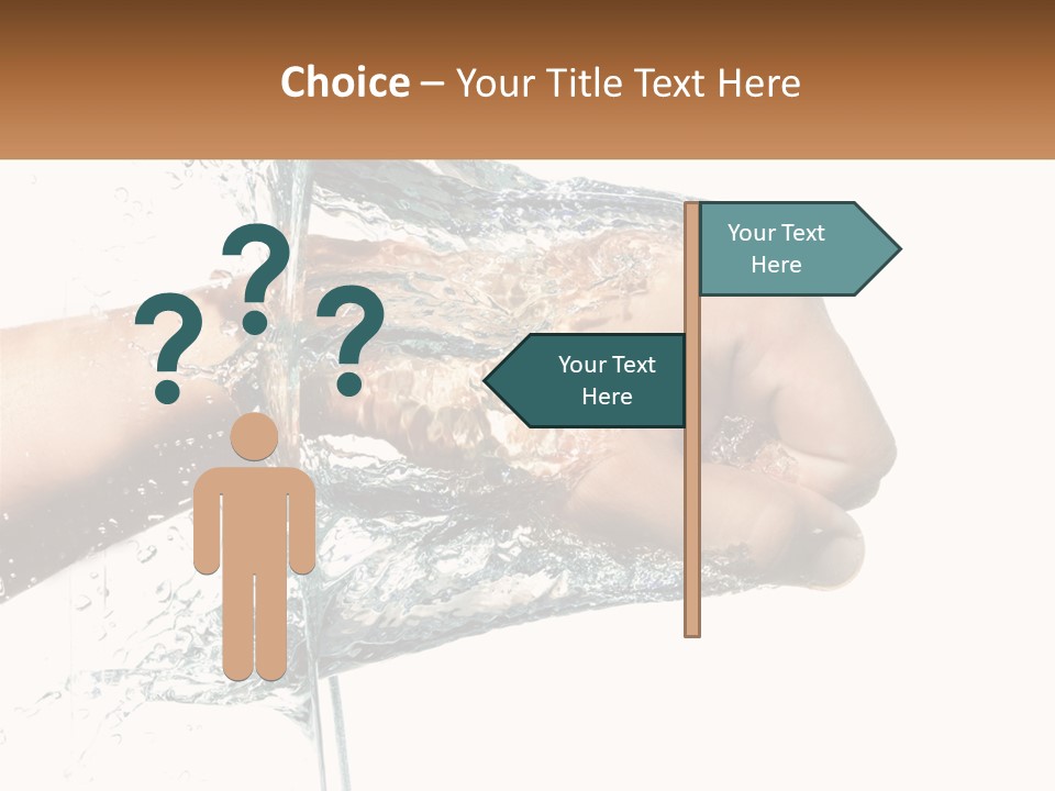 A Person's Hand With Water Splashing Out Of It PowerPoint Template