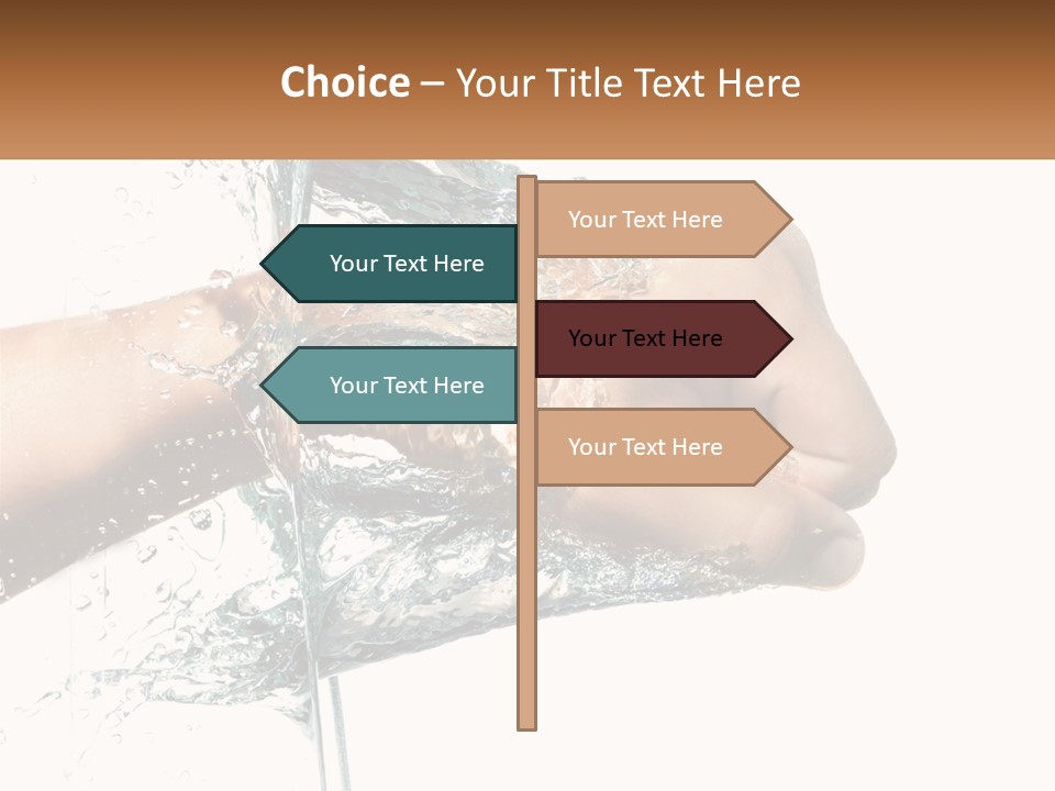 A Person's Hand With Water Splashing Out Of It PowerPoint Template