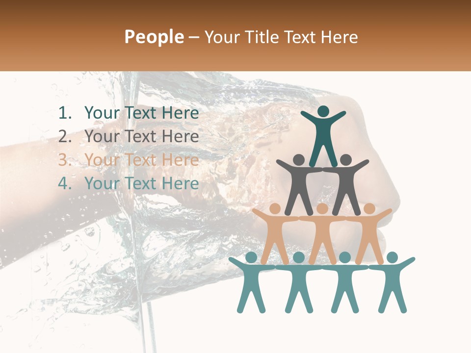 A Person's Hand With Water Splashing Out Of It PowerPoint Template