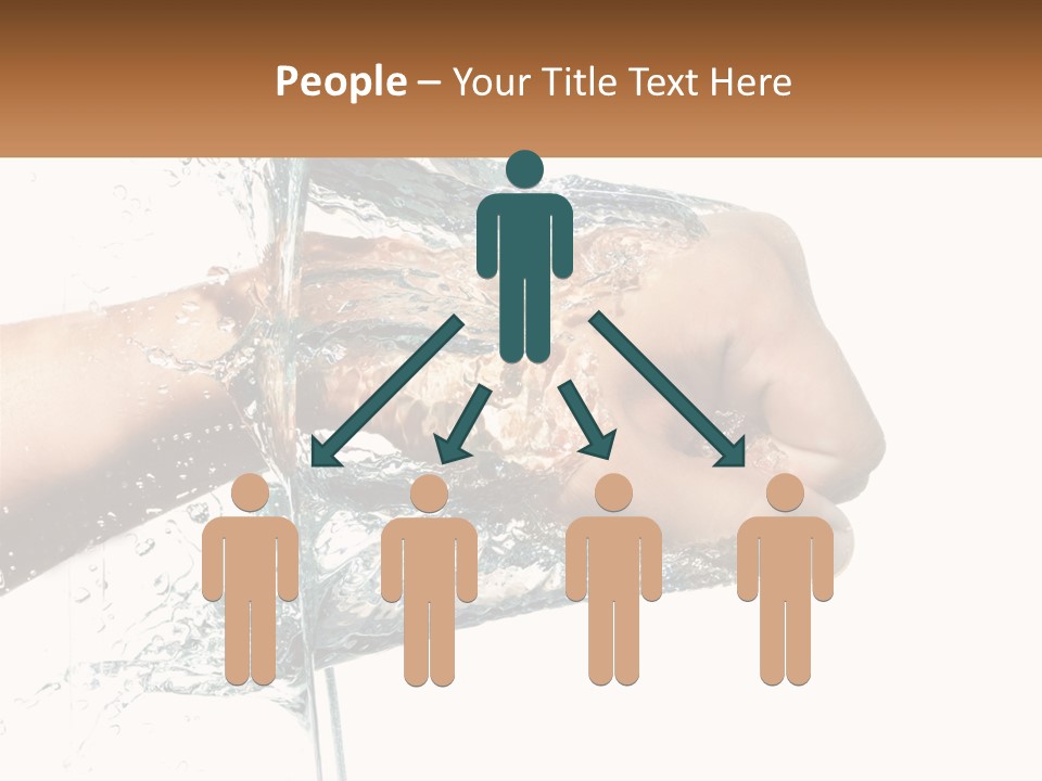 A Person's Hand With Water Splashing Out Of It PowerPoint Template