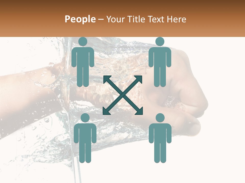 A Person's Hand With Water Splashing Out Of It PowerPoint Template