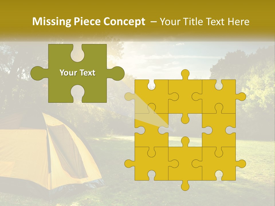 A Yellow Tent In The Middle Of A Field PowerPoint Template