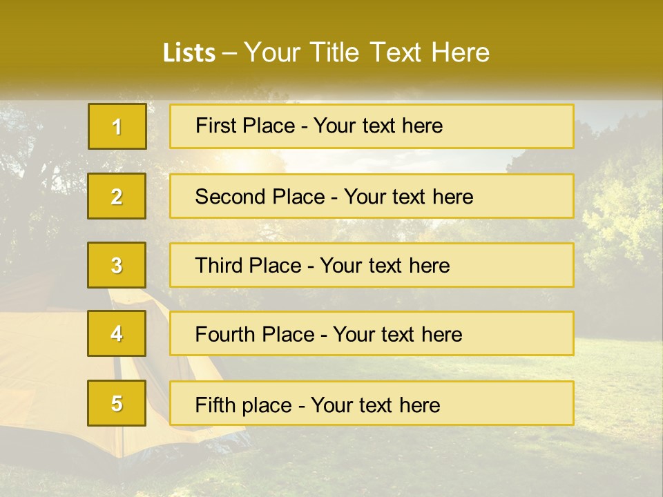 A Yellow Tent In The Middle Of A Field PowerPoint Template