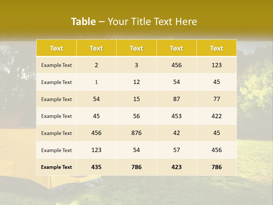 A Yellow Tent In The Middle Of A Field PowerPoint Template