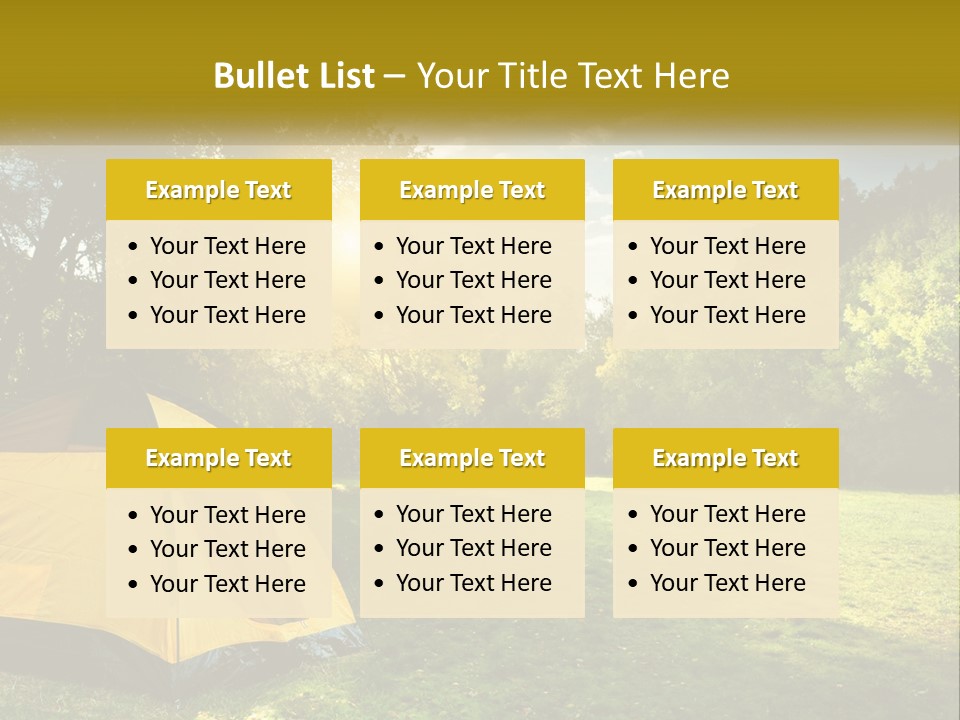 A Yellow Tent In The Middle Of A Field PowerPoint Template