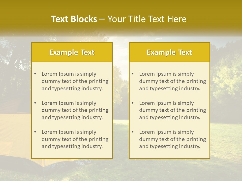 A Yellow Tent In The Middle Of A Field PowerPoint Template
