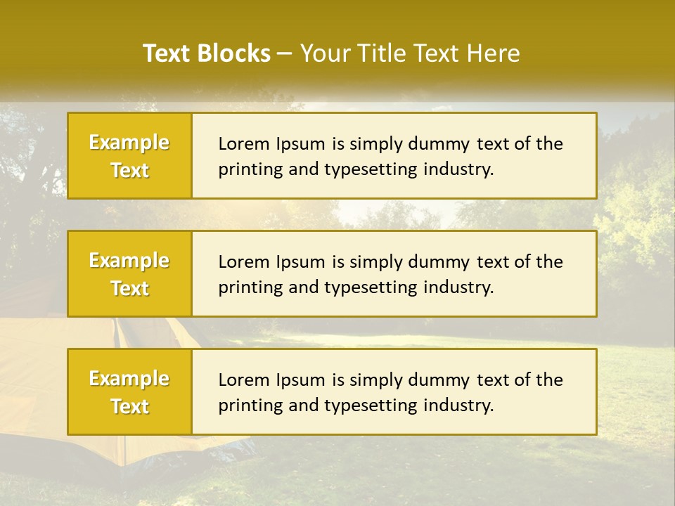 A Yellow Tent In The Middle Of A Field PowerPoint Template