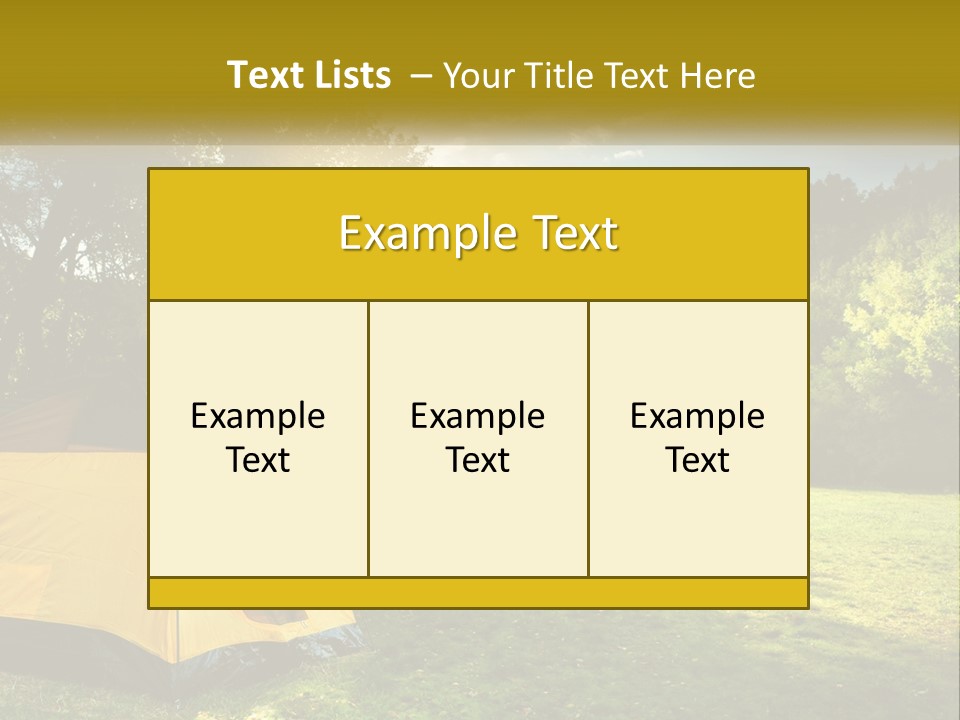 A Yellow Tent In The Middle Of A Field PowerPoint Template