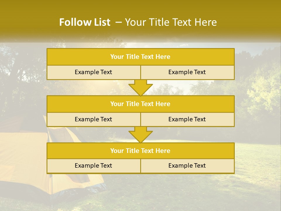 A Yellow Tent In The Middle Of A Field PowerPoint Template