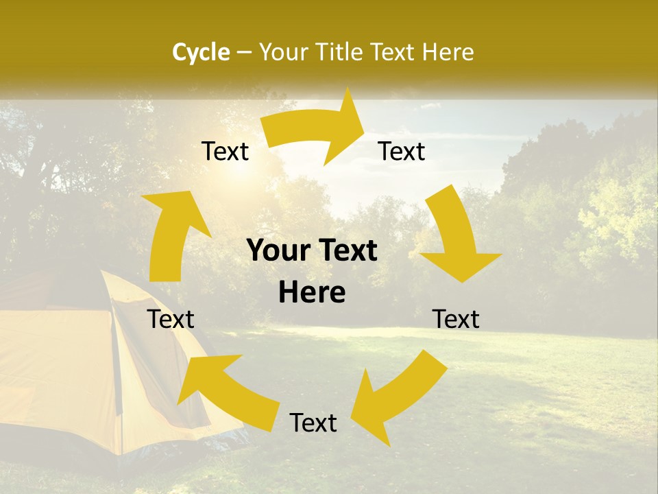 A Yellow Tent In The Middle Of A Field PowerPoint Template