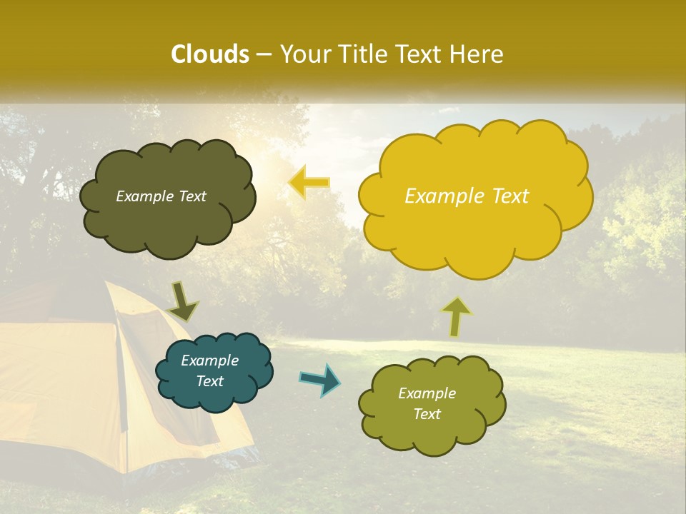 A Yellow Tent In The Middle Of A Field PowerPoint Template