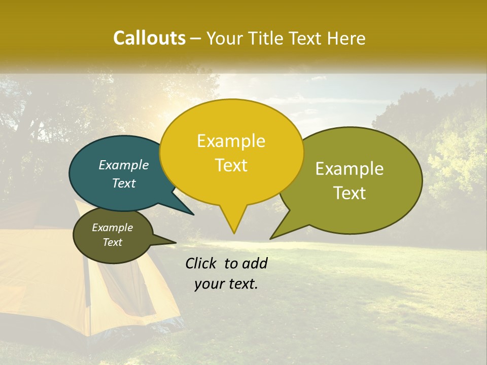 A Yellow Tent In The Middle Of A Field PowerPoint Template