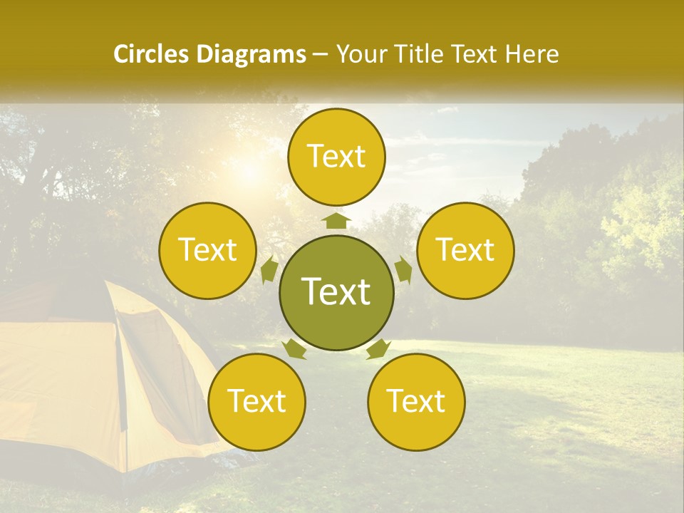 A Yellow Tent In The Middle Of A Field PowerPoint Template