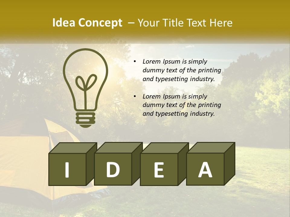 A Yellow Tent In The Middle Of A Field PowerPoint Template