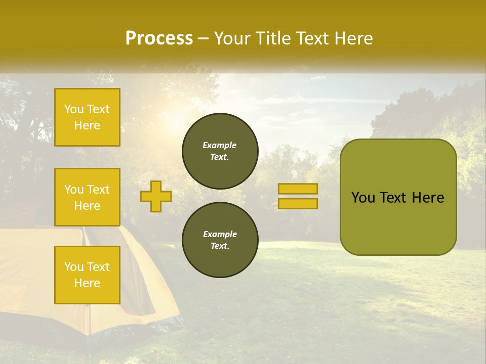 A Yellow Tent In The Middle Of A Field PowerPoint Template
