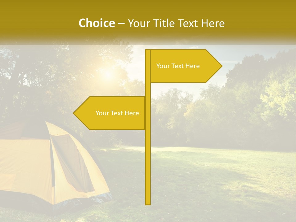 A Yellow Tent In The Middle Of A Field PowerPoint Template