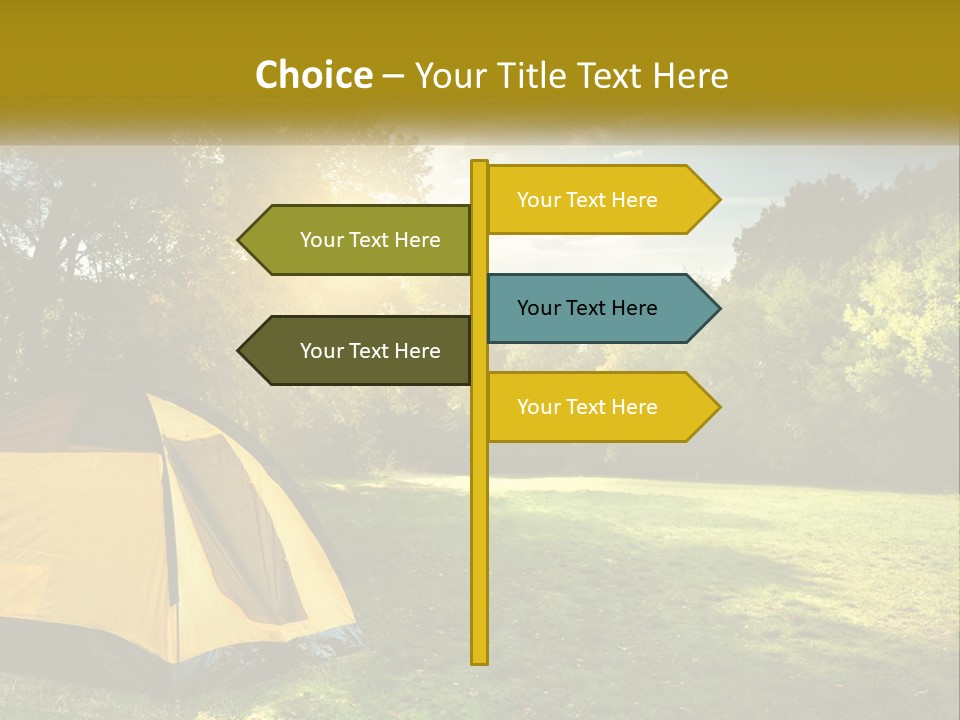 A Yellow Tent In The Middle Of A Field PowerPoint Template