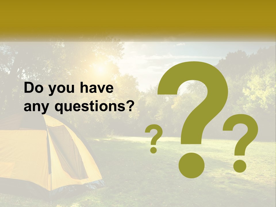 A Yellow Tent In The Middle Of A Field PowerPoint Template