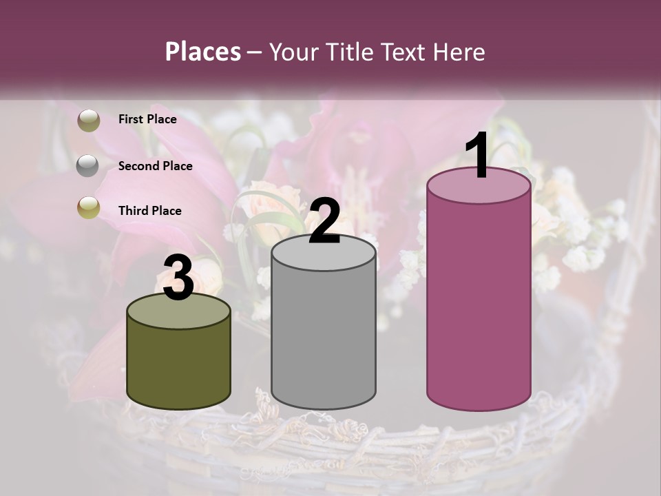 A Basket Filled With Pink And White Flowers PowerPoint Template