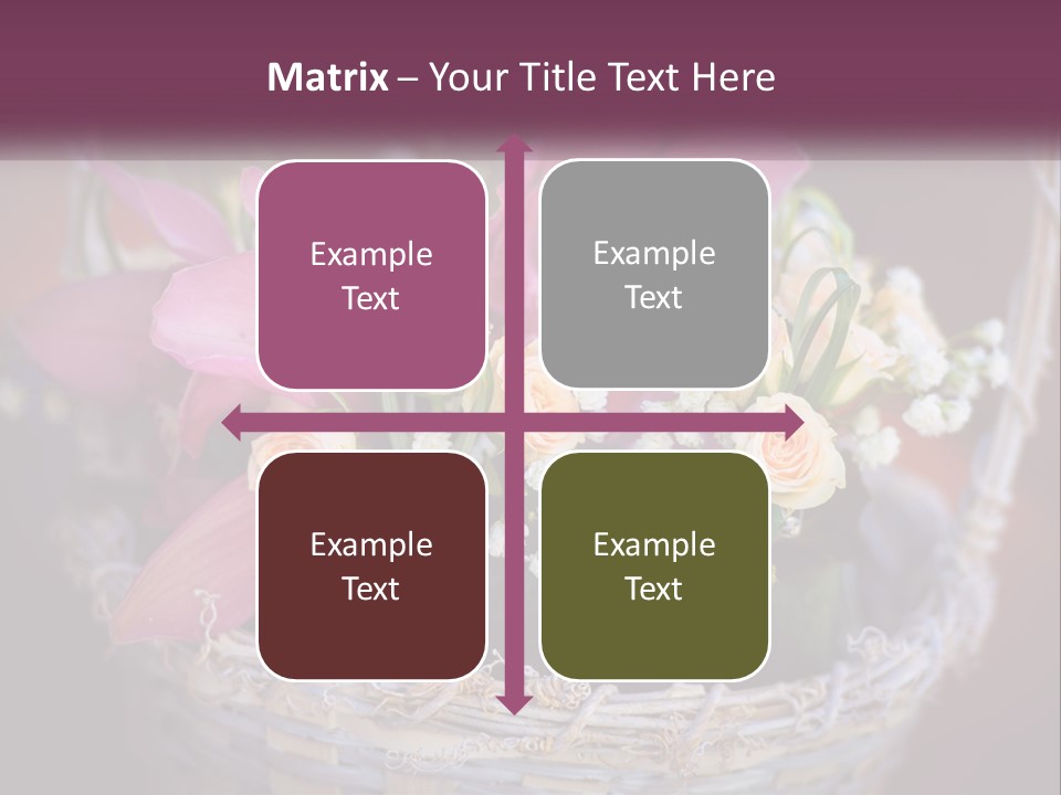 A Basket Filled With Pink And White Flowers PowerPoint Template