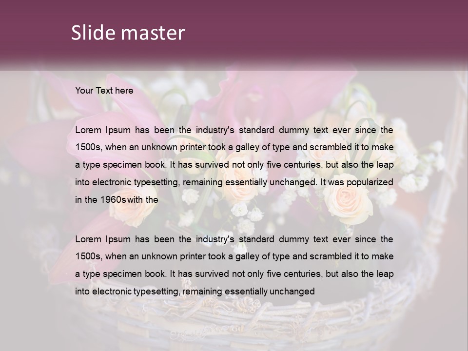 A Basket Filled With Pink And White Flowers PowerPoint Template