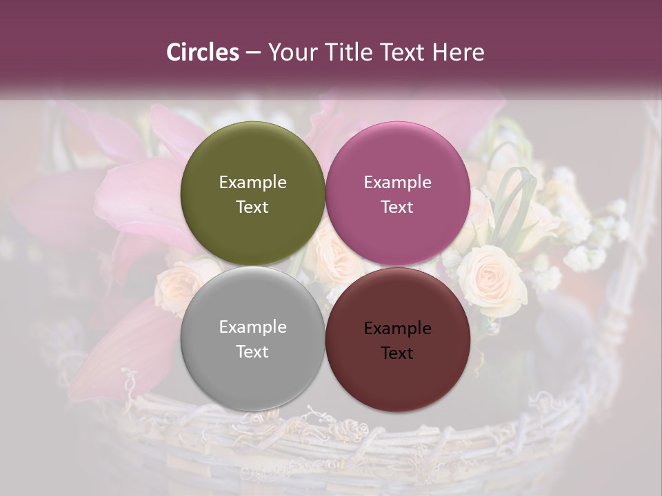 A Basket Filled With Pink And White Flowers PowerPoint Template