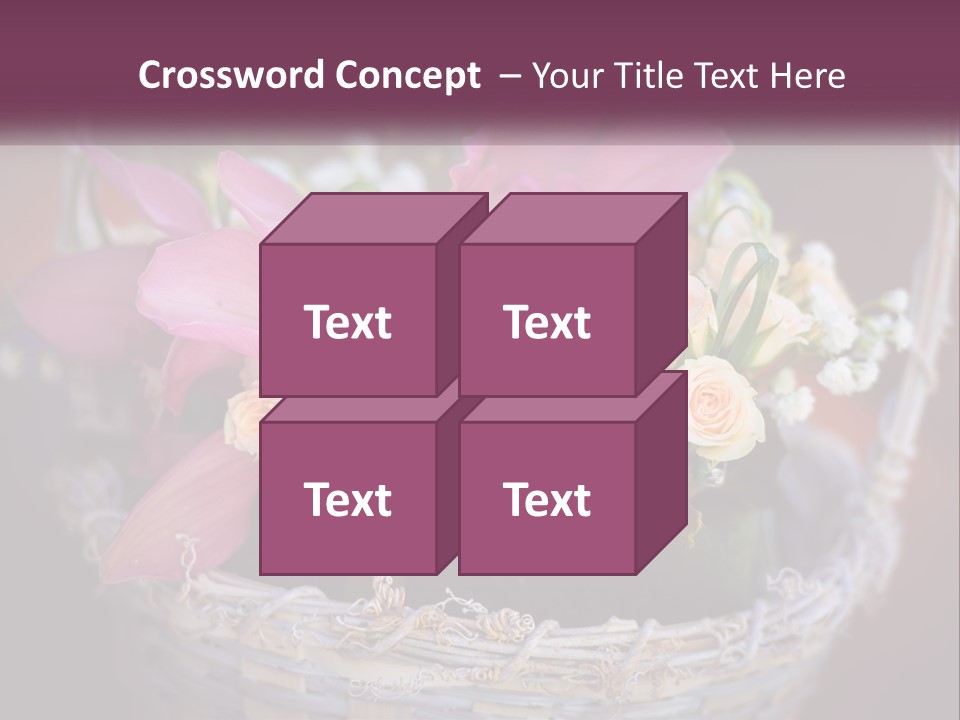 A Basket Filled With Pink And White Flowers PowerPoint Template